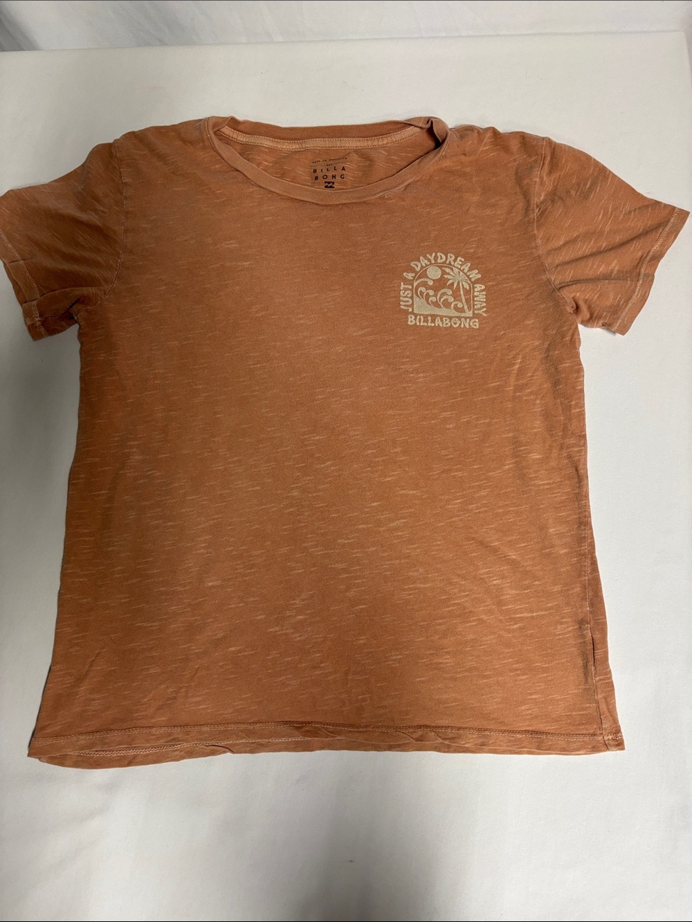 Billabong Women’s Small Daydream Away T Shirt 100% Cotton Surf Graphic Terracott